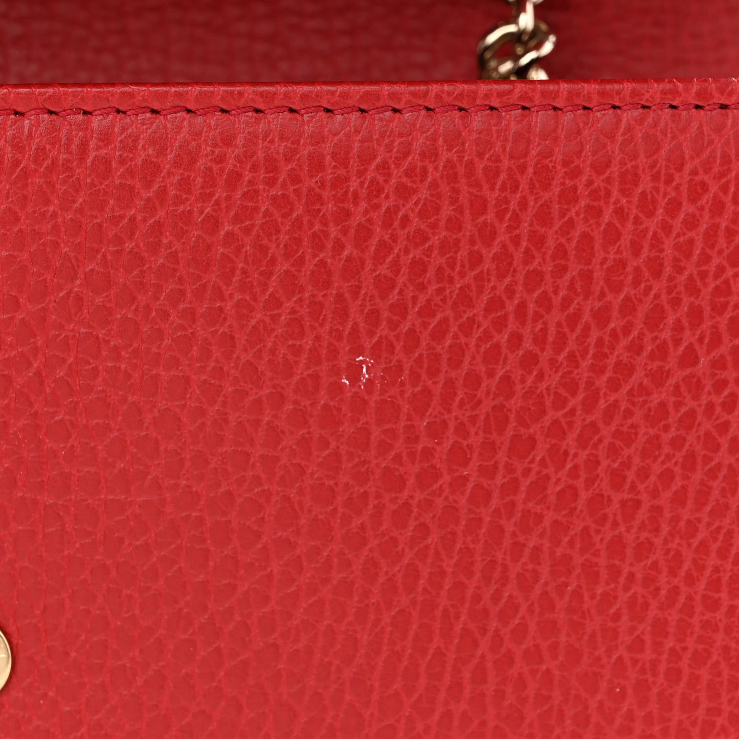 Dollar Calfskin Interlocking G Chain Wallet Red