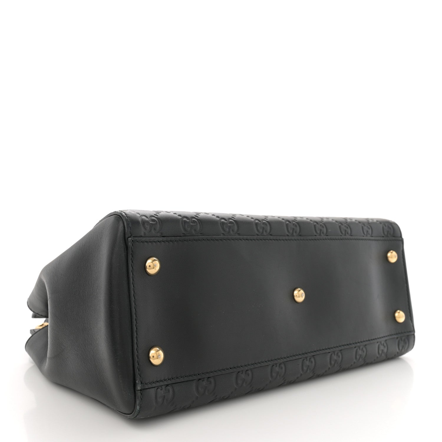 Gucci Guccissima Signature Medium Shoulder Tote Bag Black 4 of 14