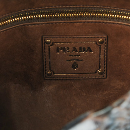 Prada Python Patch Pochette Clutch Bruciato 6 of 8