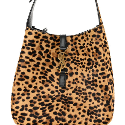 Saint Laurent Pony Hair Calfskin Leopard Print Small Le 5 A 7 Soft Hobo 9 of 11