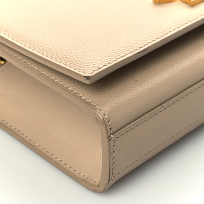 Saint Laurent Grain De Poudre Small Monogram Kate Satchel Nude Powder 8 of 9