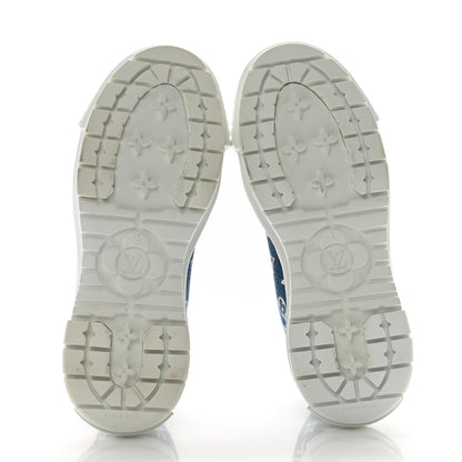 Louis Vuitton Denim Monogram Squad Sneaker Boots 37.5 Marine 4 of 8
