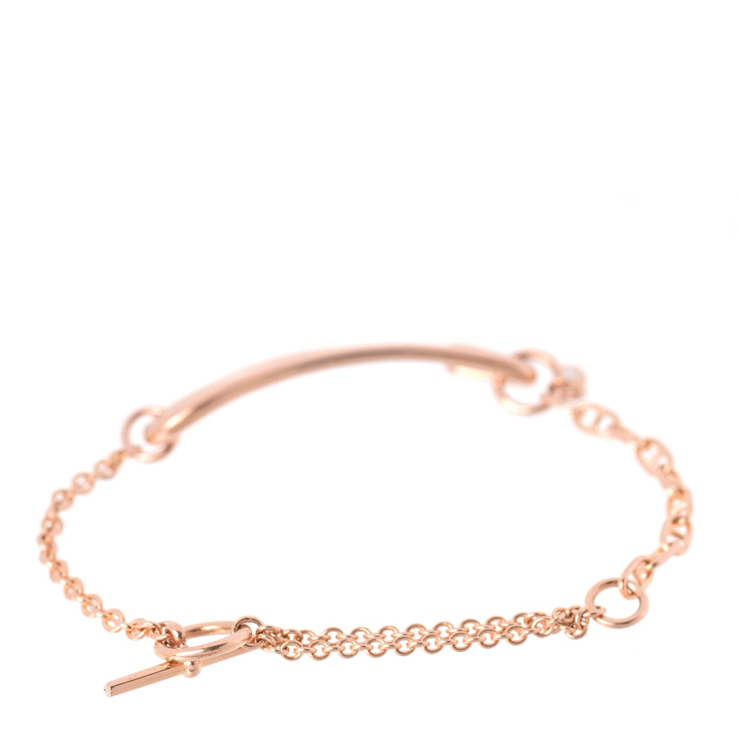 18K Rose Gold Diamond MM Chaine d'Ancre Punk Bracelet SH