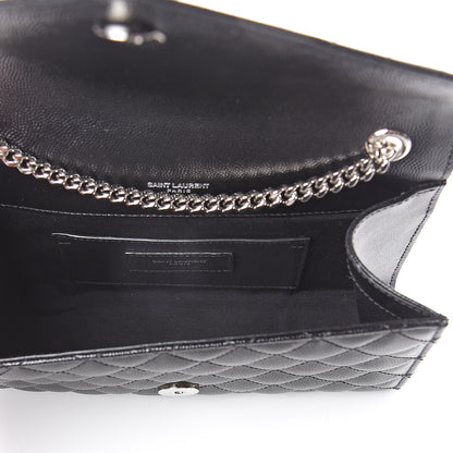 Saint Laurent Grain De Poudre Textured Mixed Matelasse Triquilt Small Monogram Satchel Black 4 of 8