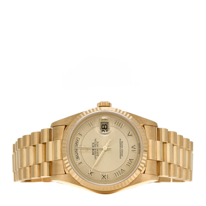 Rolex 18K Yellow Gold 36mm Oyster Perpetual Day-Date President Watch Champagne Roman 18238 2 of 4