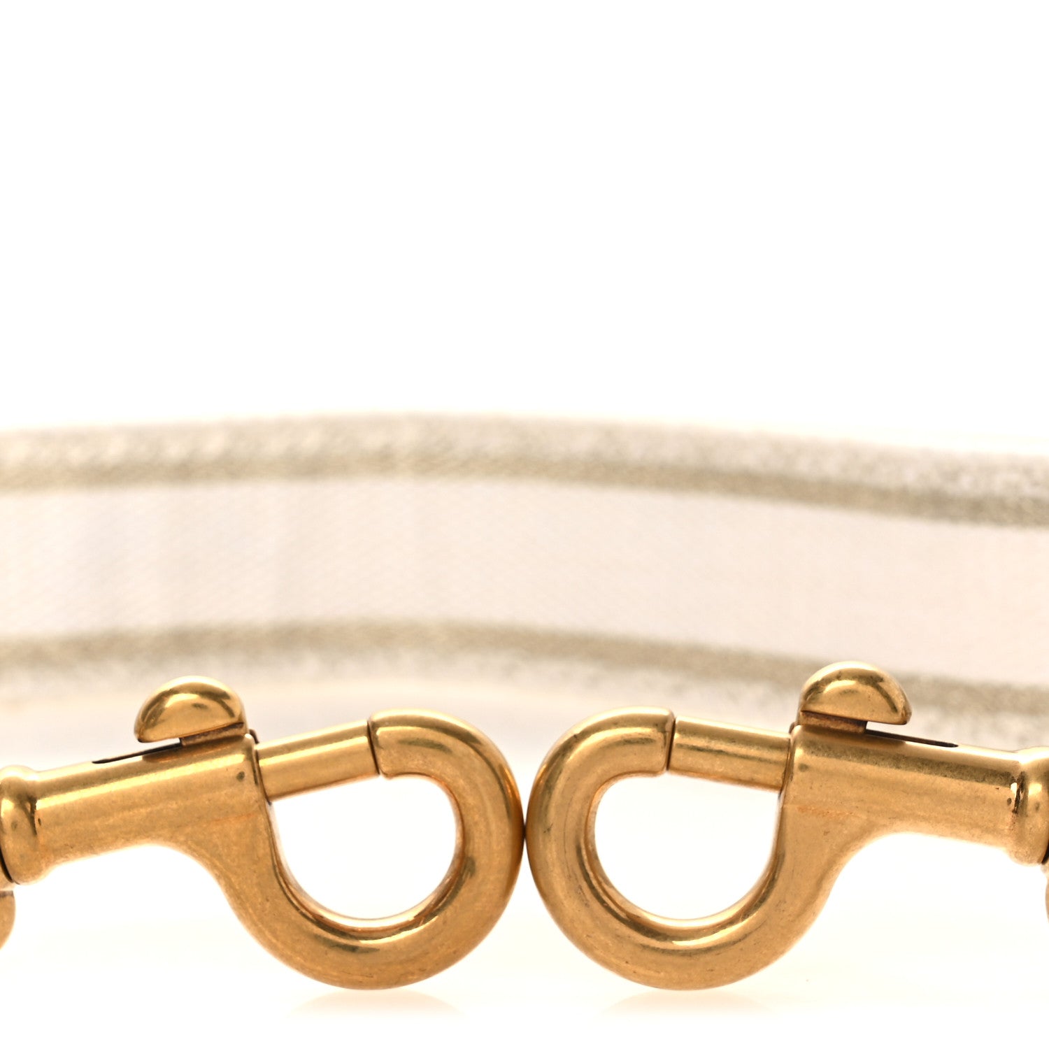 Christian Dior Canvas Embroidered Shoulder Strap White Gold 4 of 4