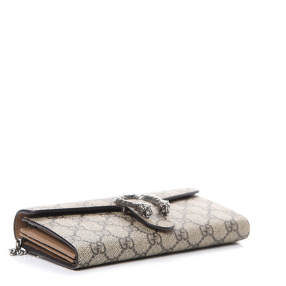 Gucci GG Supreme Monogram Dionysus Chain Clutch Wallet Beige Taupe 3 of 11
