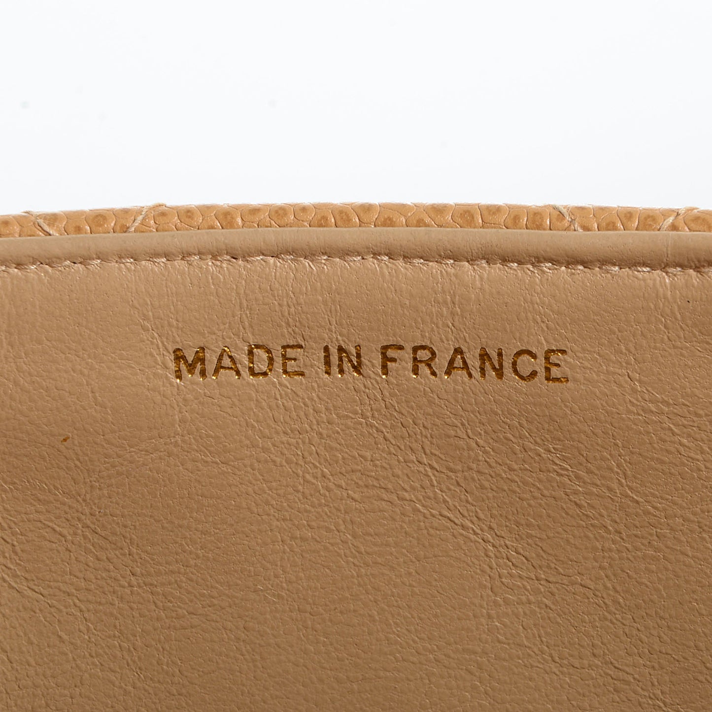 Caviar Quilted Medium Single Flap Beige