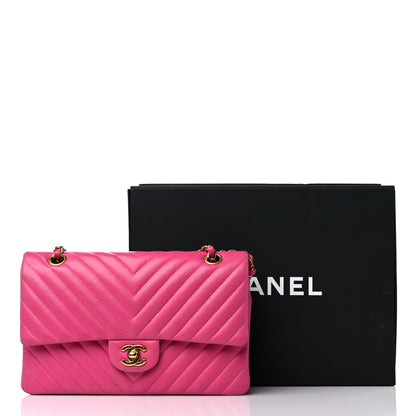 Chanel Lambskin Chevron Quilted Medium Double Flap Pink 22 of 22