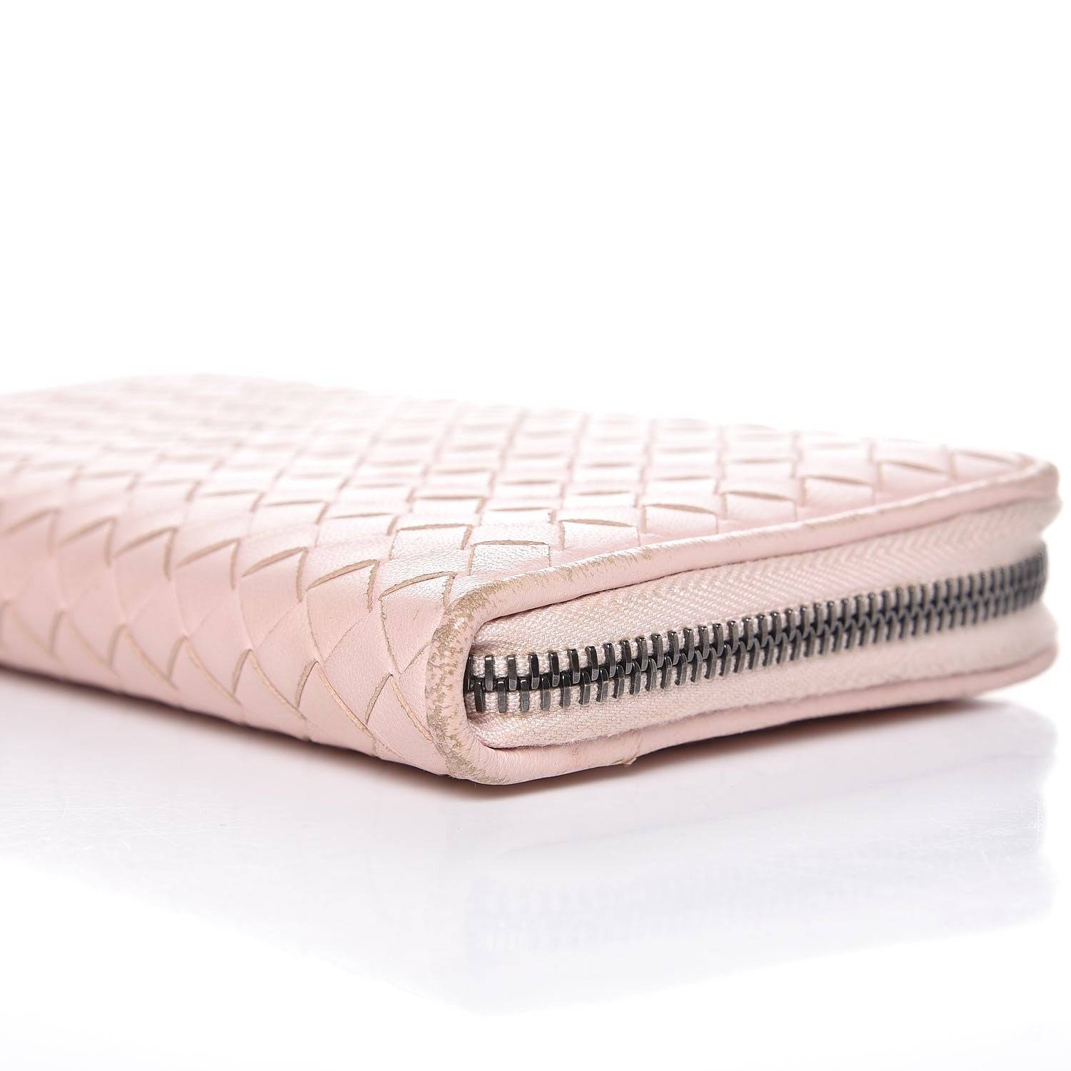 Bottega Veneta Nappa Intrecciato Zip Around Wallet Lotus 9 of 14