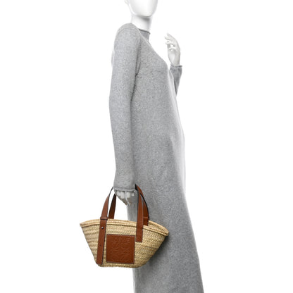 Loewe Raffia Small Basket Tote Bag Natural Tan 2 of 12