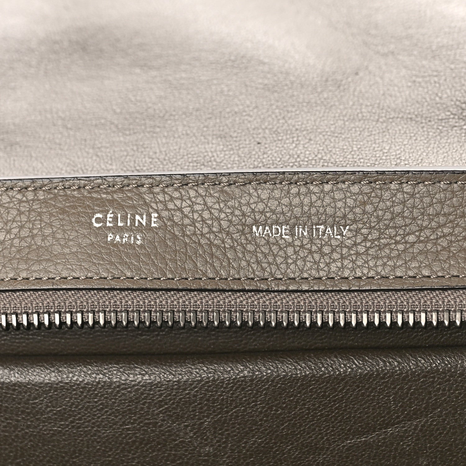Celine Drummed Calfskin Suede Small Trapeze Souris 6 of 10