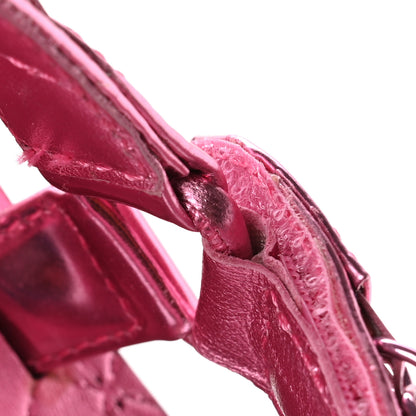 Chanel Metallic Laminated Goatskin Chain Flat Sandals 37.5 Pink 8 of 8