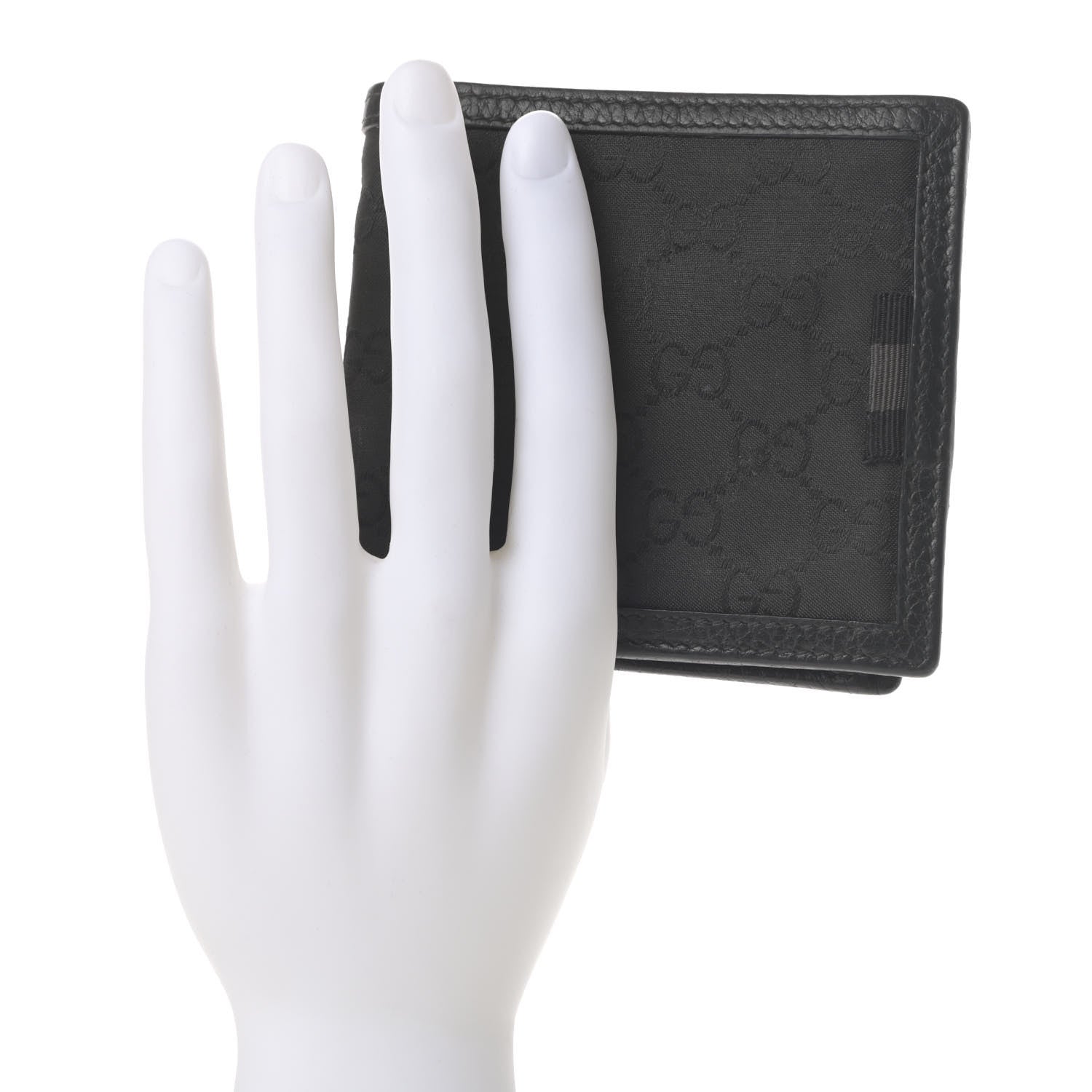 Gucci Nylon Monogram Bi-Fold Wallet Black 2 of 8