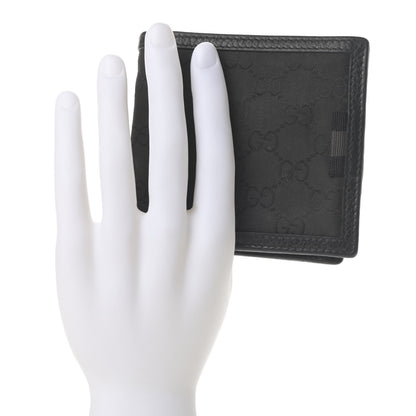 Gucci Nylon Monogram Bi-Fold Wallet Black 2 of 8