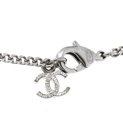 Chanel Crystal CC Pendant Necklace Silver 4 of 5