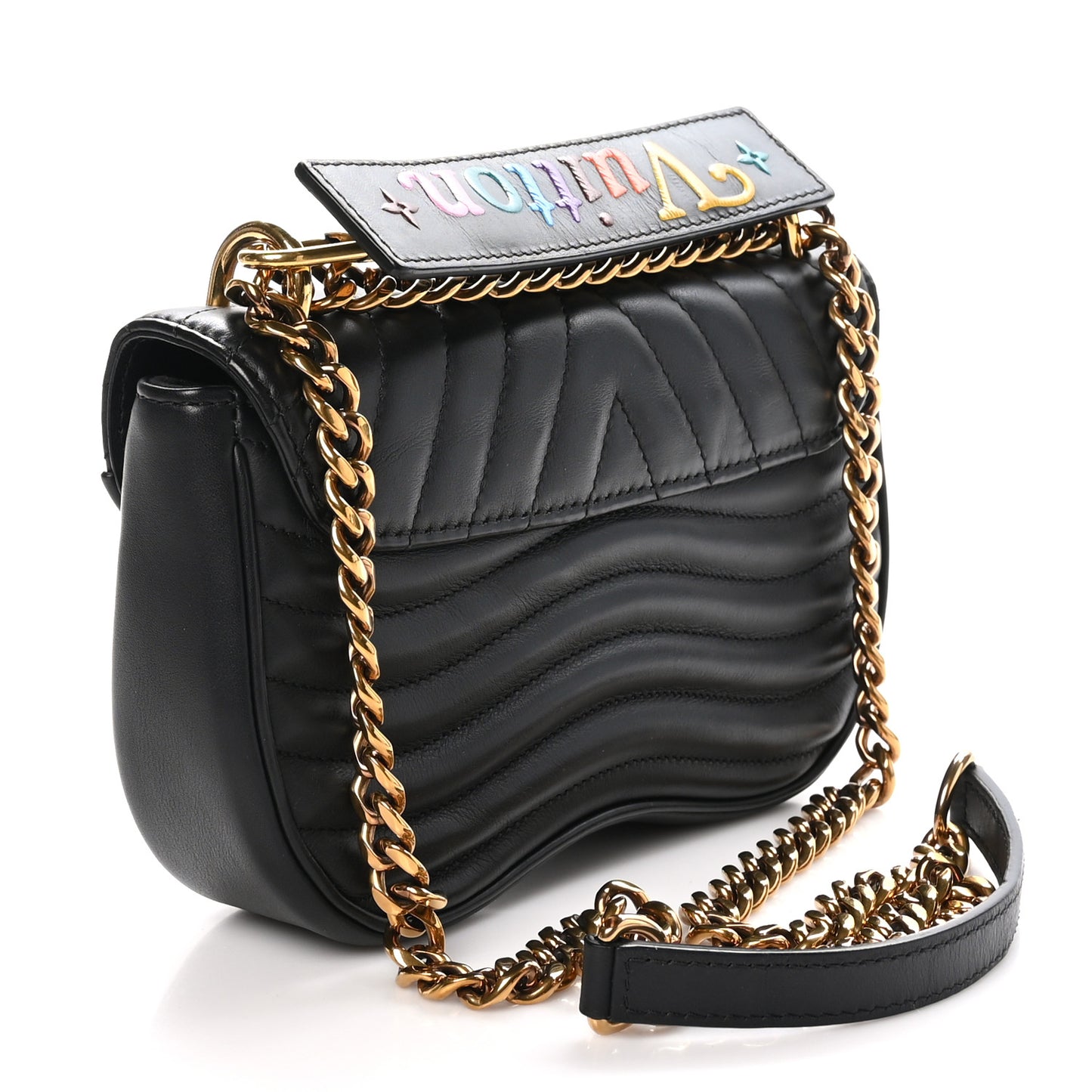 Calfskin New Wave Chain PM Black