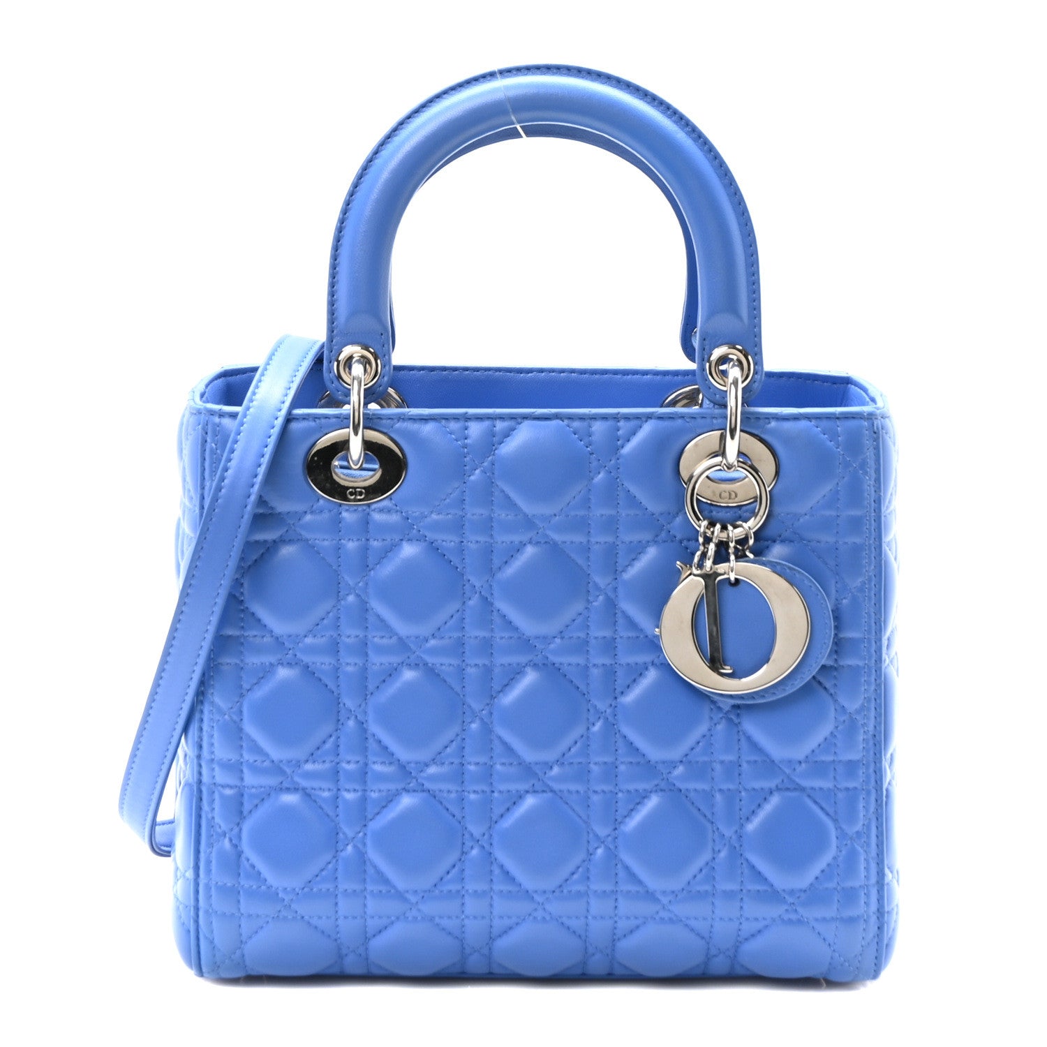 Christian Dior Lambskin Cannage Medium Lady Dior Blue Persan 1 of 10