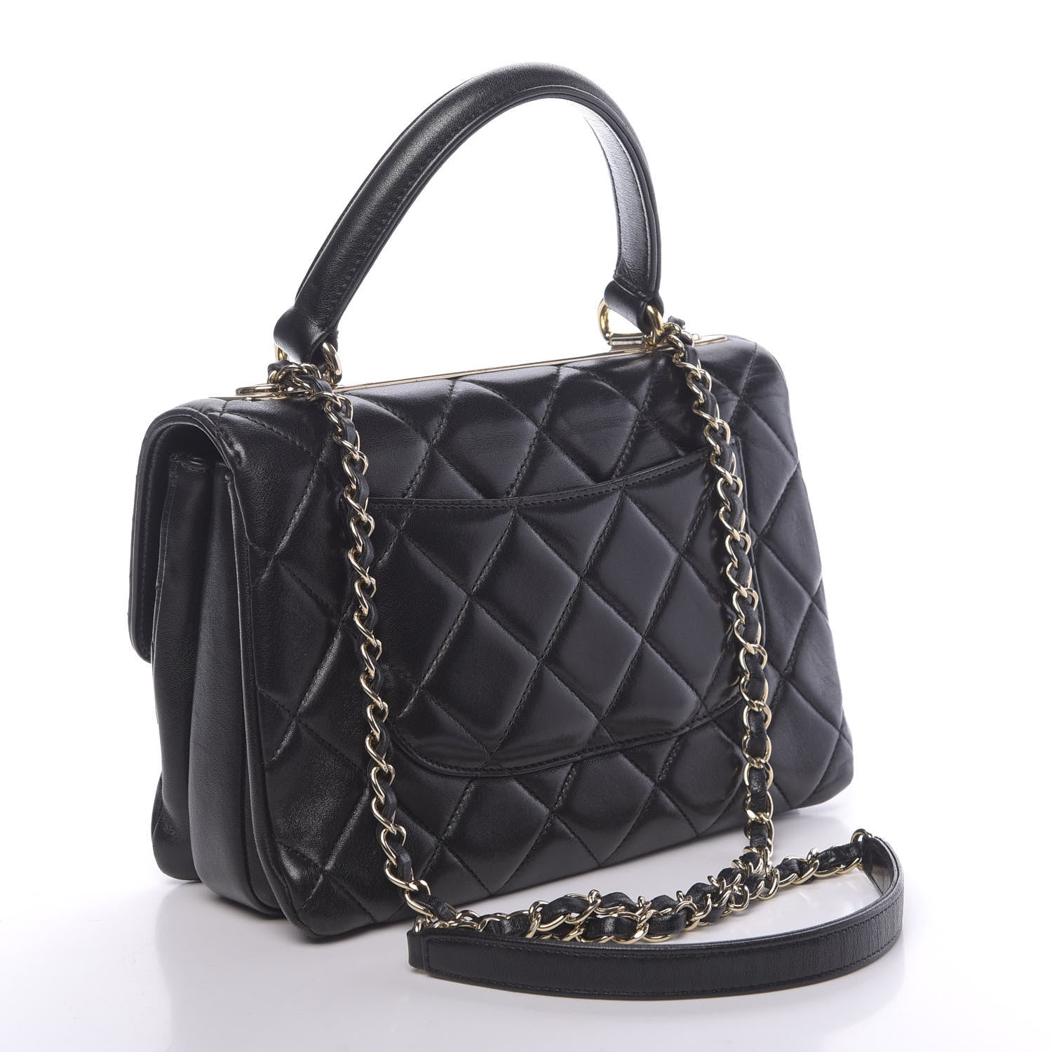 Chanel Lambskin Quilted Small Trendy CC Dual Handle Flap Bag Black 3 of 12