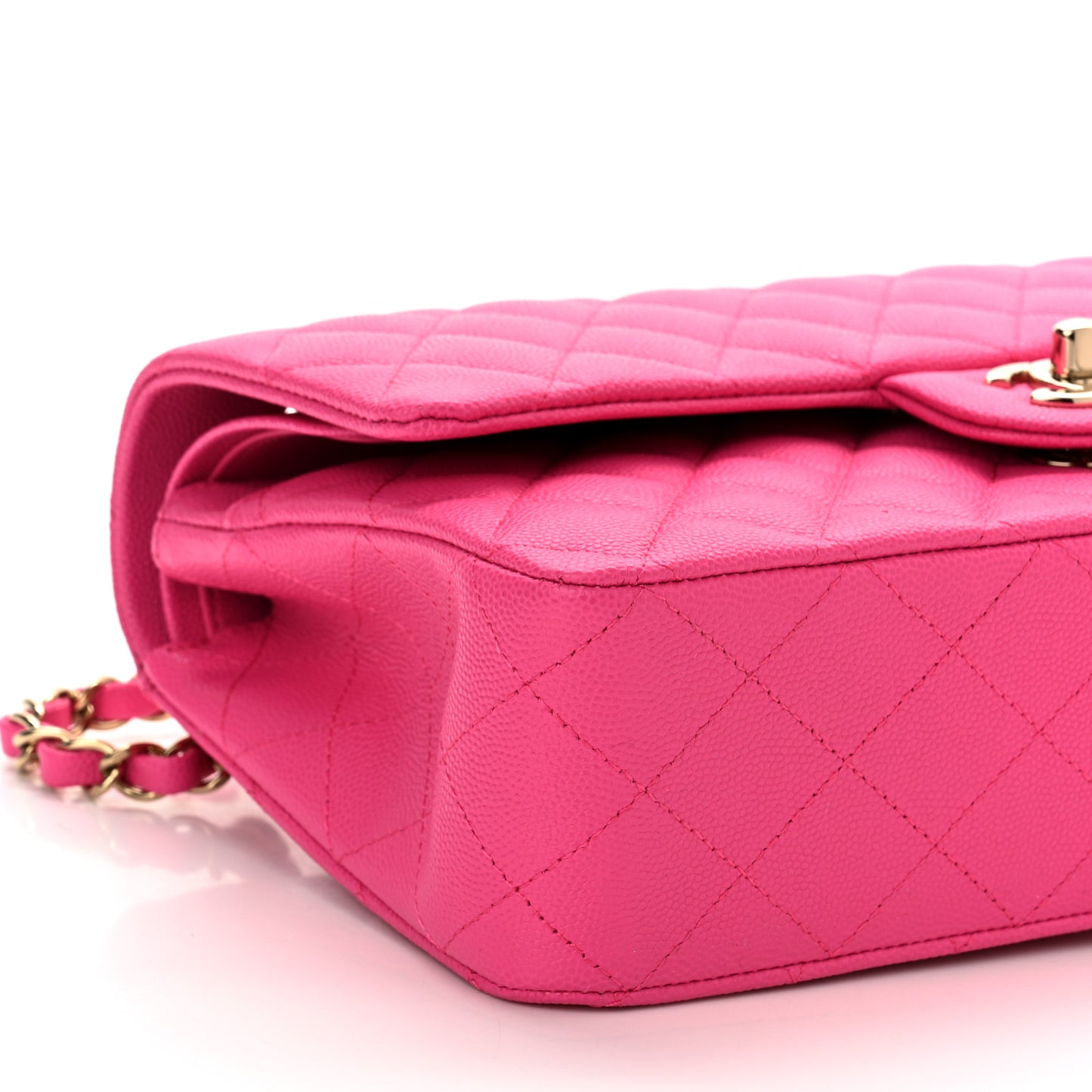 Caviar Quilted Medium Double Flap Rose