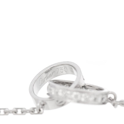 Cartier 18K White Gold Diamond Interlocking LOVE Necklace 4 of 6