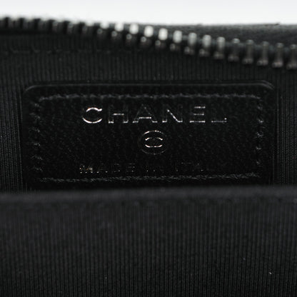 Chanel Lambskin Chevron Quilted Zip Around Coin Purse So Black 6 of 7