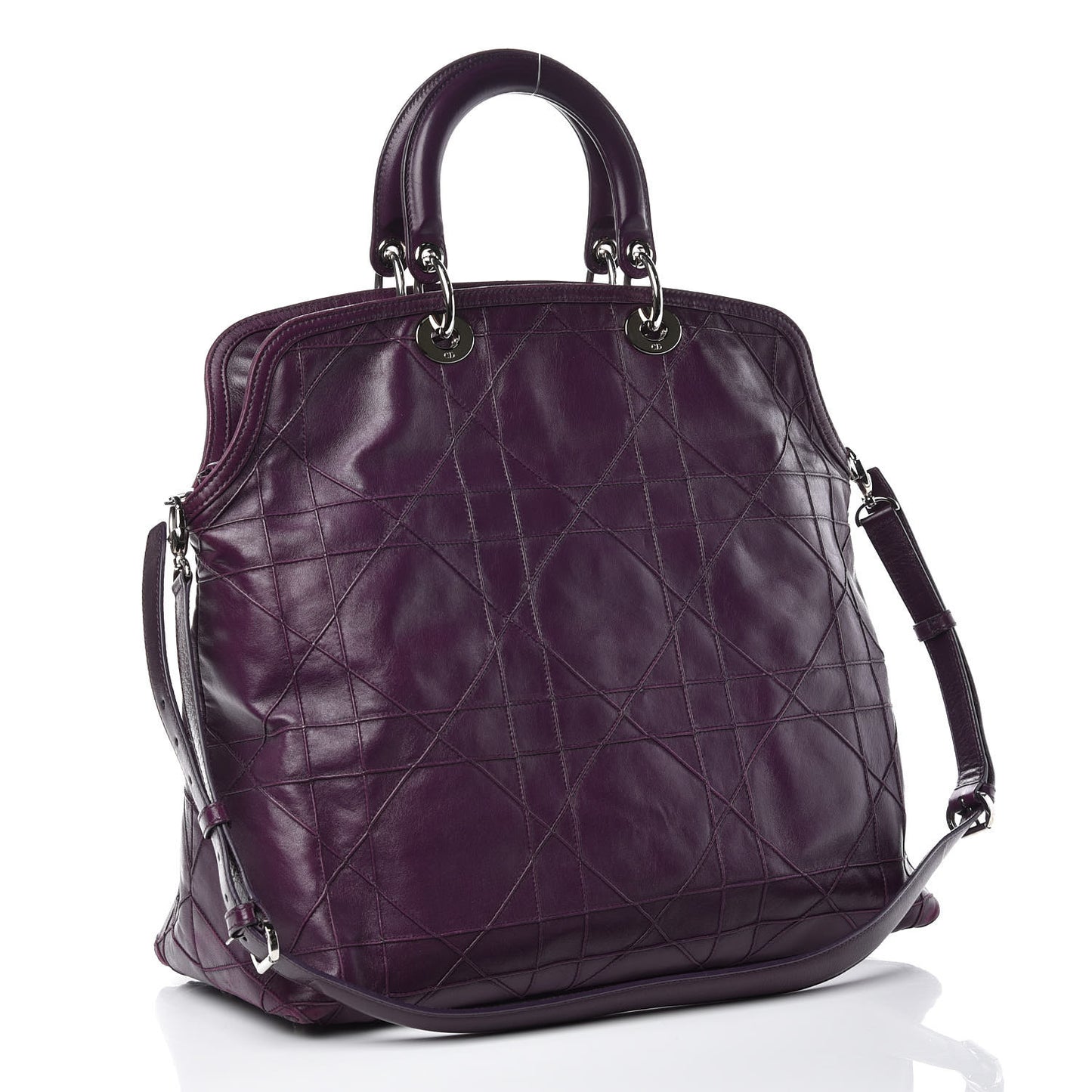 Lambskin Cannage Large Granville Tote Purple
