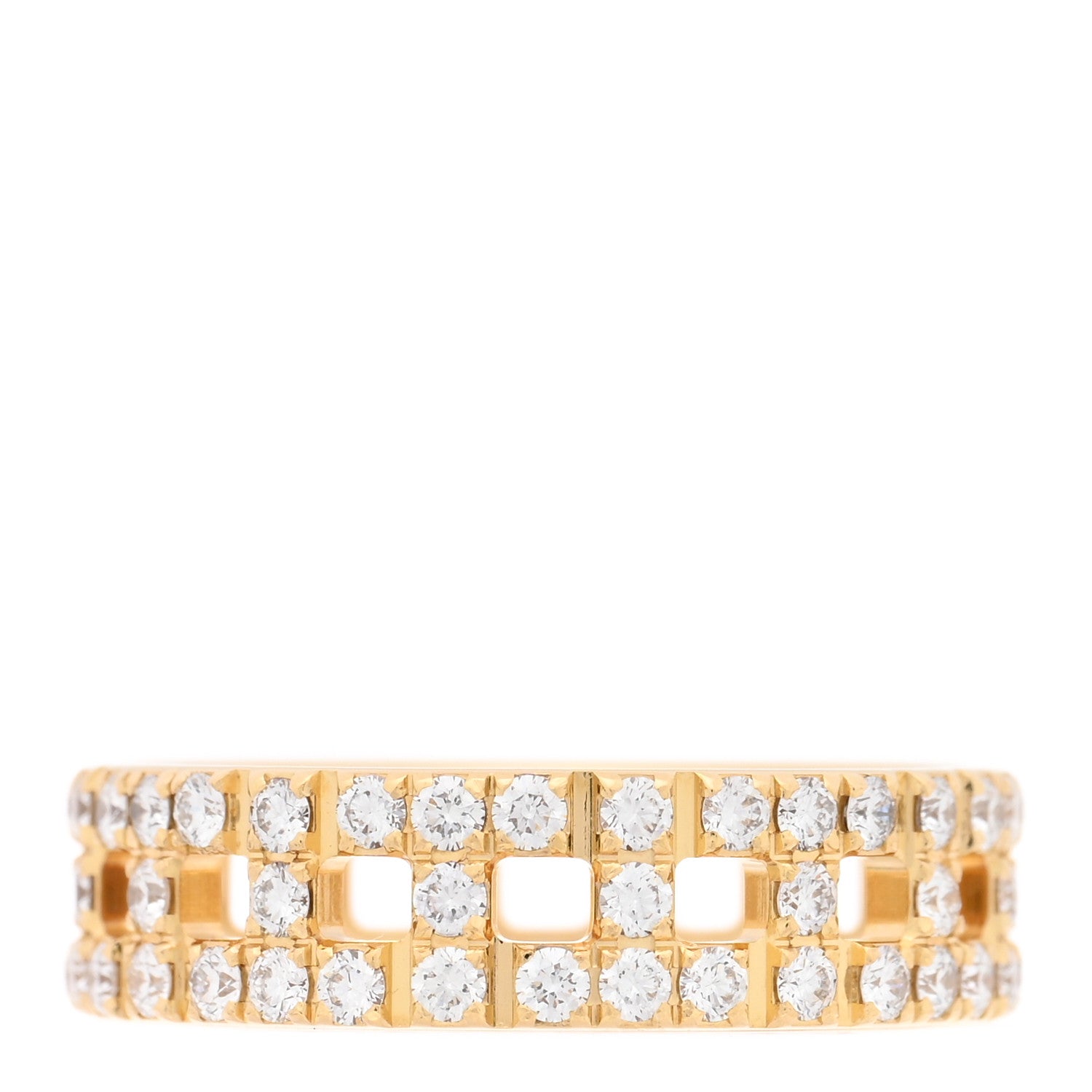 Tiffany 18K Yellow Gold Diamond T True Wide Ring 54 7 1 of 4