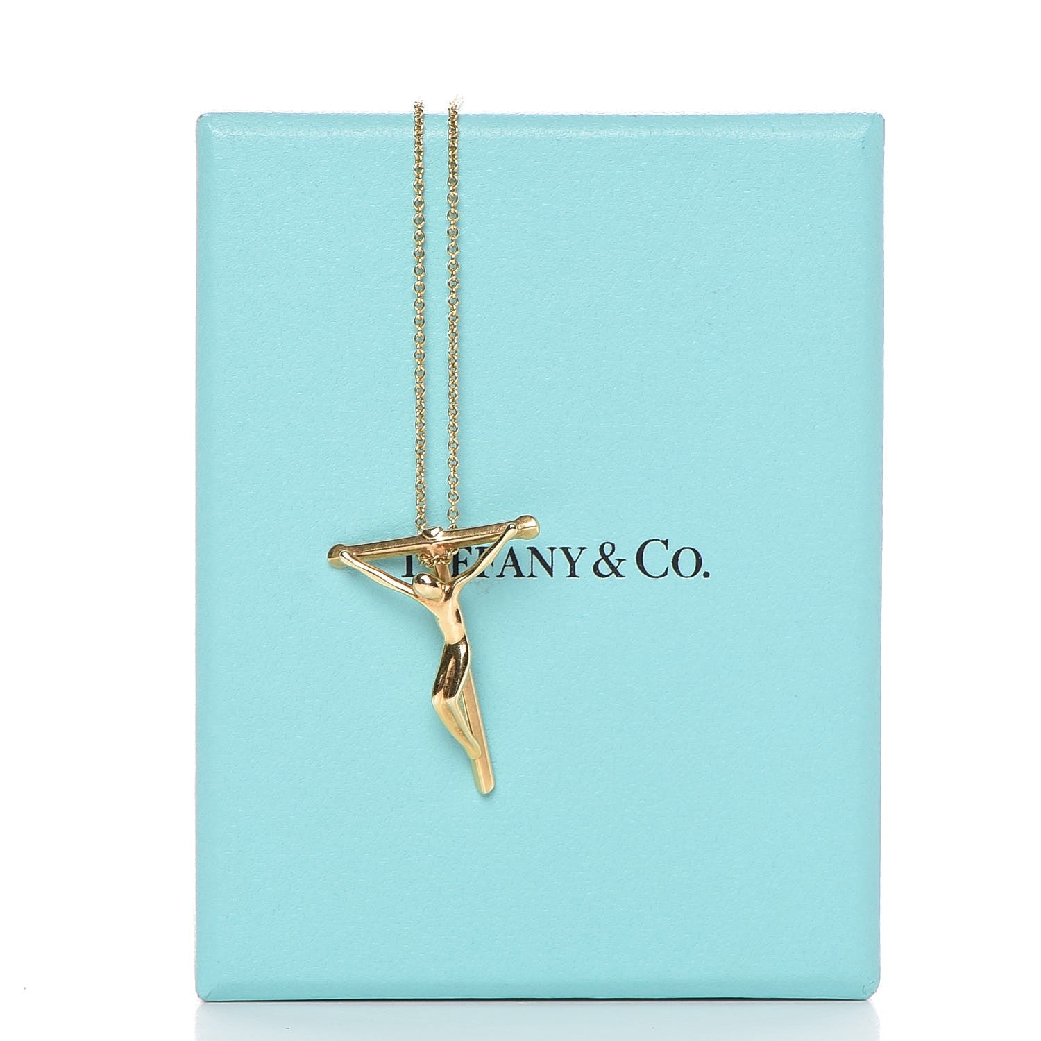 Tiffany 18K Yellow Gold Elsa Peretti Crucifix Pendant Necklace 11 of 11