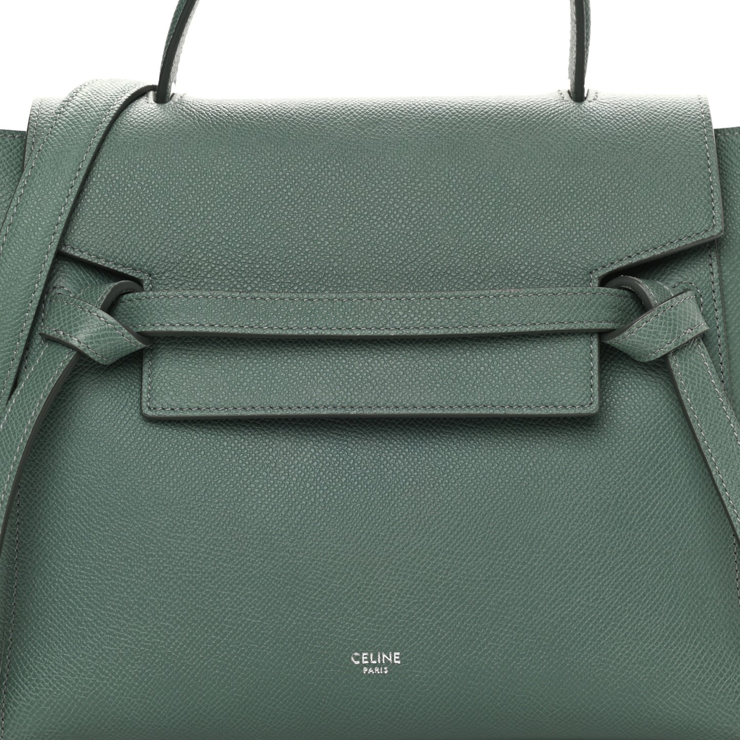 Grained Calfskin Micro Belt Bag Celadon