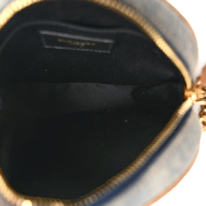 Saint Laurent Denim Quilted Monogram Round Crossbody Bag Rodeo Blue 5 of 10