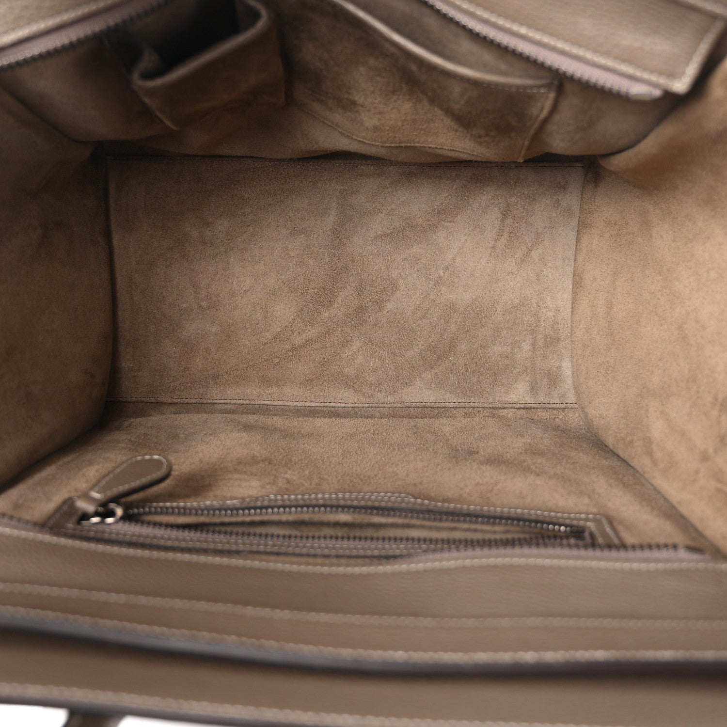 Celine Drummed Calfskin Mini Luggage Souris 5 of 10