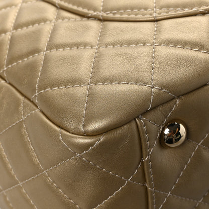 Chanel Metallic Calfskin Quilted Small XXL Travel Flap Bag Gold 11 of 12