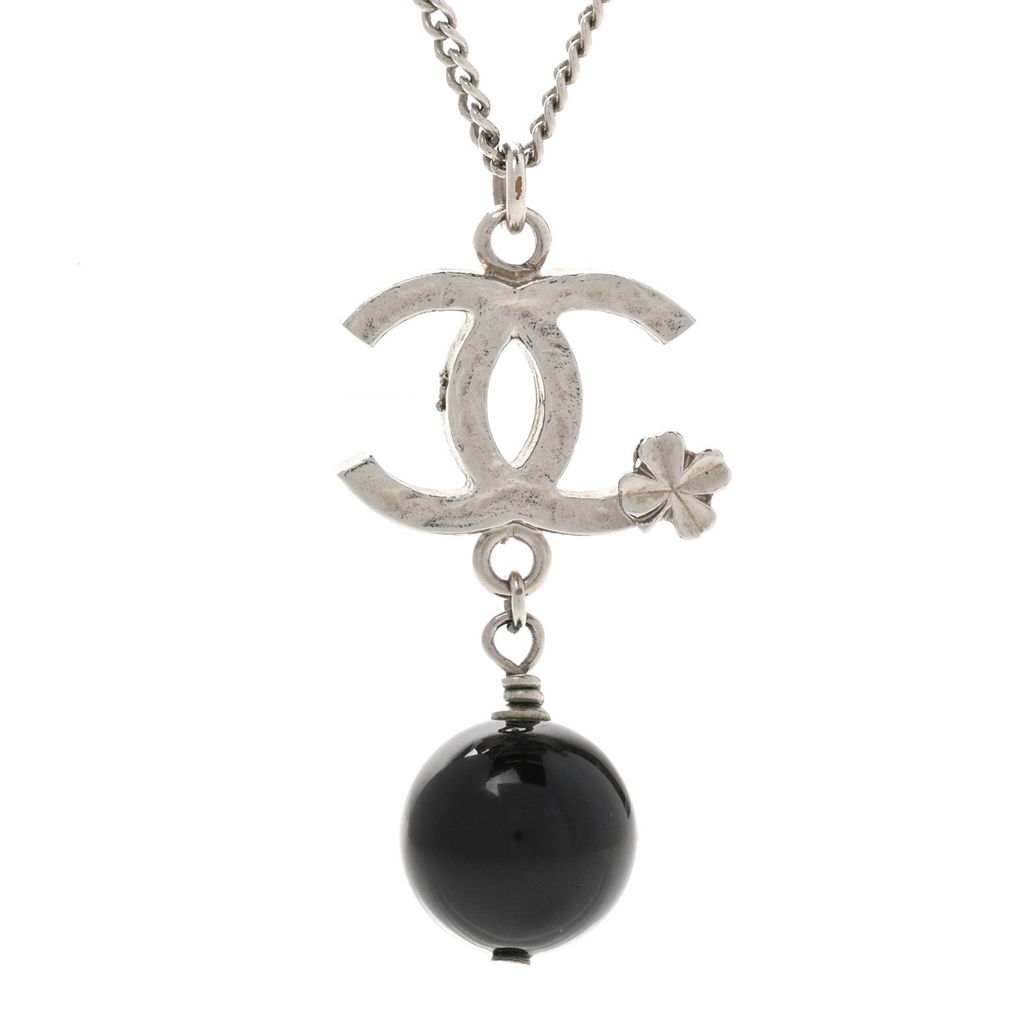 CC Bead Drop Necklace Black