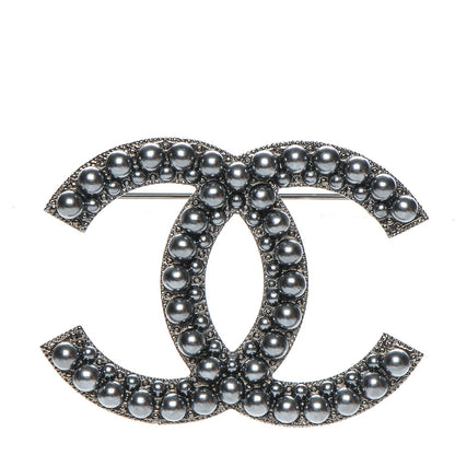 Chanel Ruthenium Pearl CC Brooch Dark Grey 1 of 4