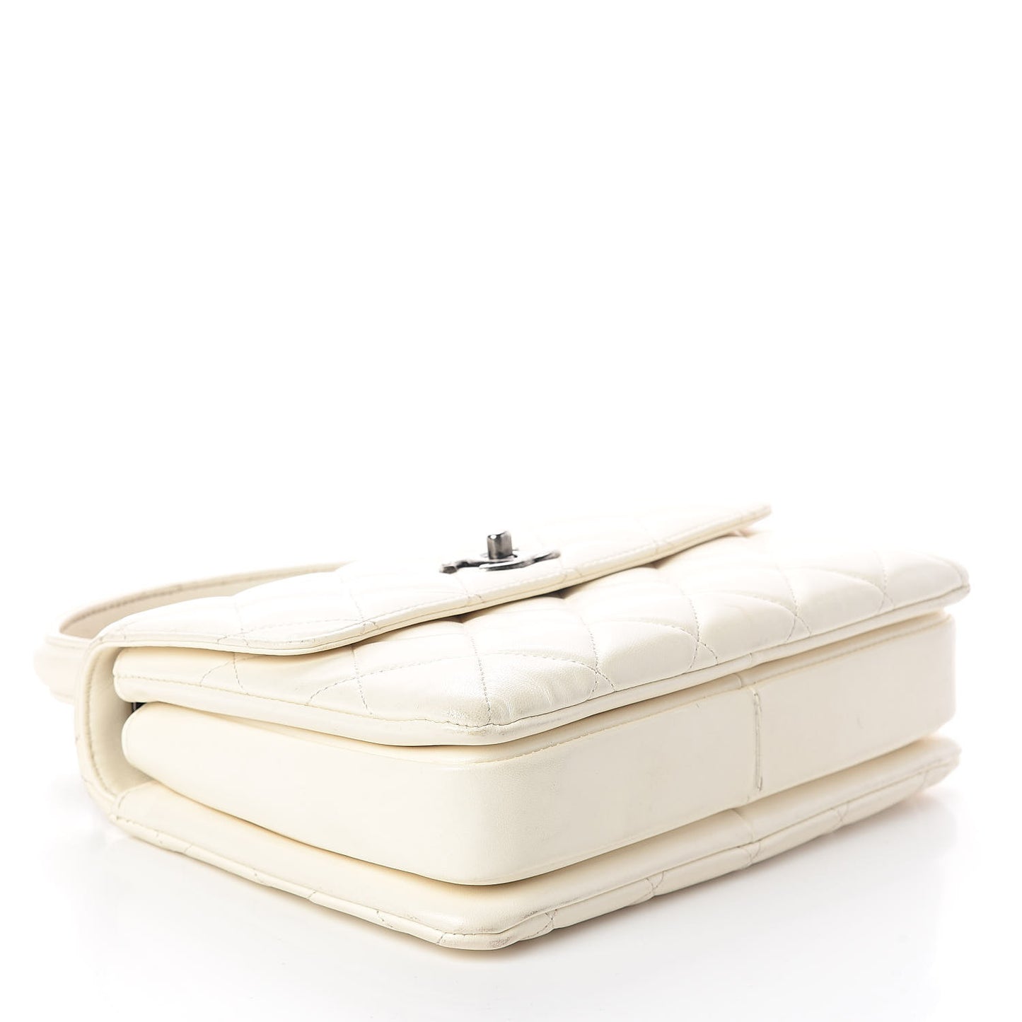 Lambskin Quilted Small Trendy CC Dual Handle Flap Bag White