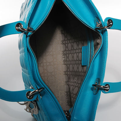 Christian Dior Lambskin Cannage Large Lady Dior Turquoise 5 of 8