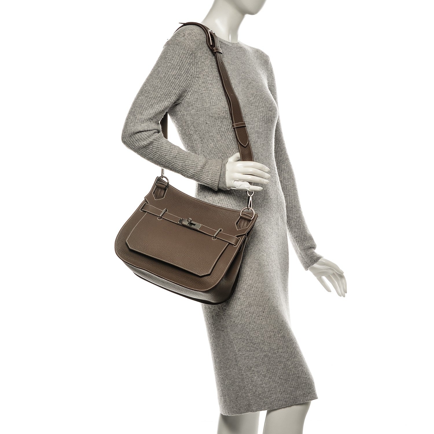 Hermes Taurillon Clemence Jypsiere 31 Etoupe 2 of 7