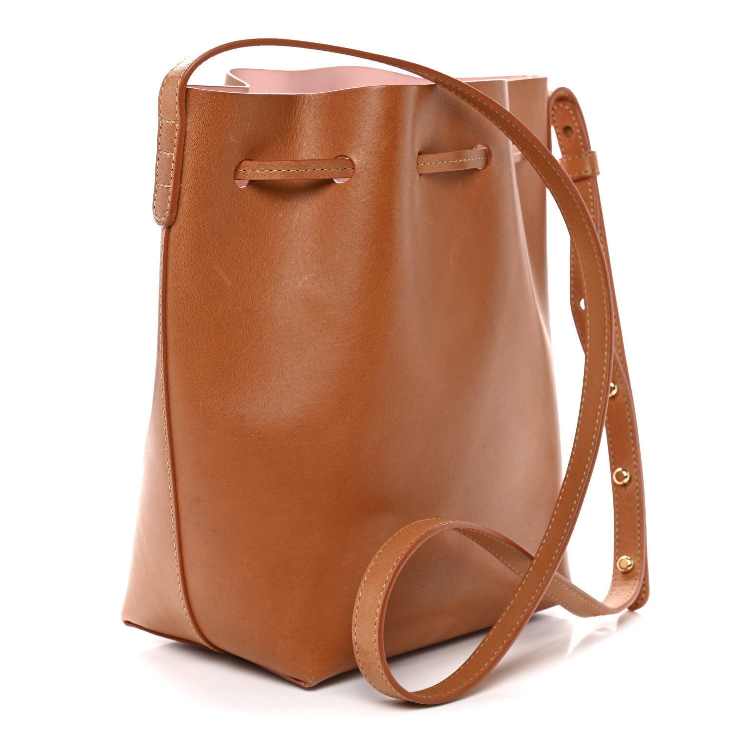 Mansur Gavriel Vegetable Tanned Calfskin Mini Bucket Bag Cammello Rosa 3 of 13