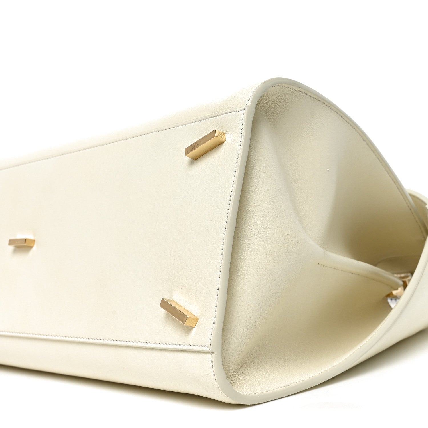 Salvatore Ferragamo Lambskin Braided Medium Hug Bag Mascarpone 9 of 9