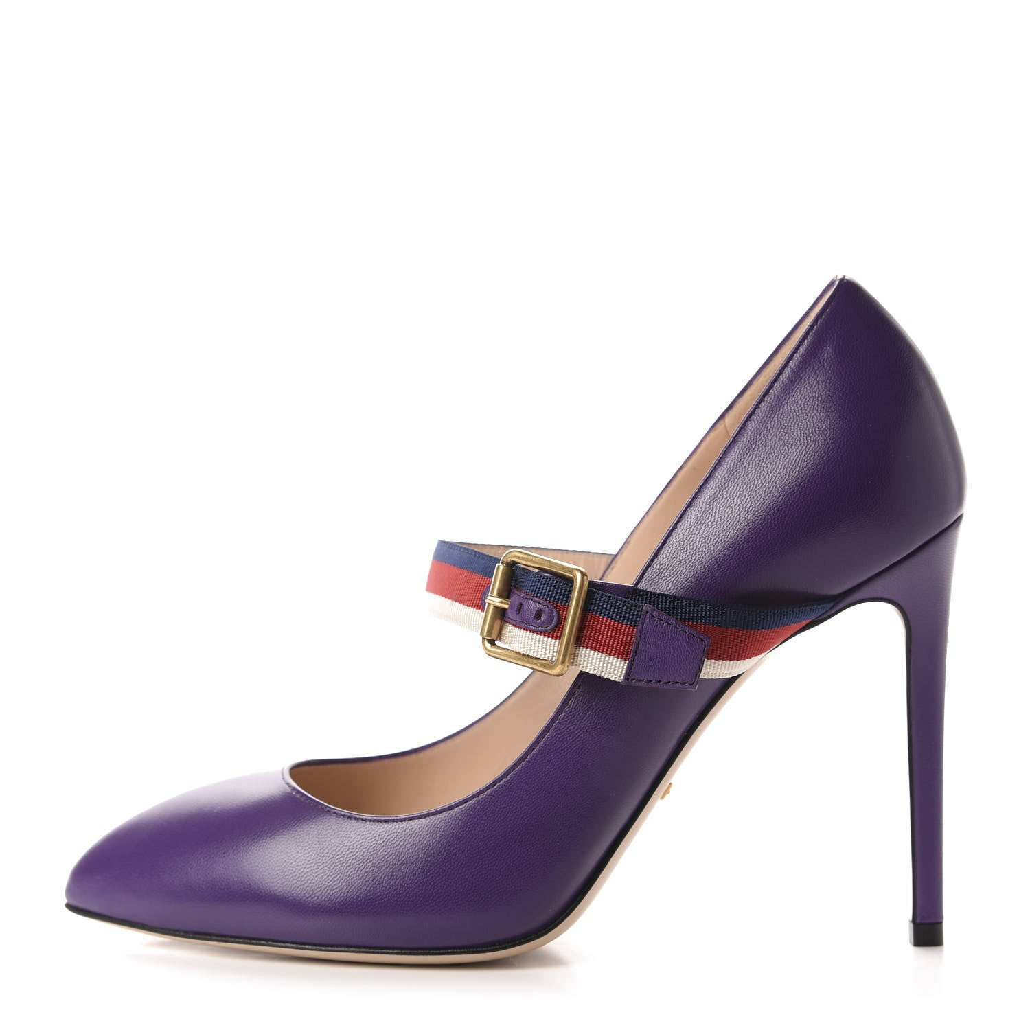 Gucci Malaga Kid Sylvie High Heel Pumps 39.5 Shine Purple 1 of 10