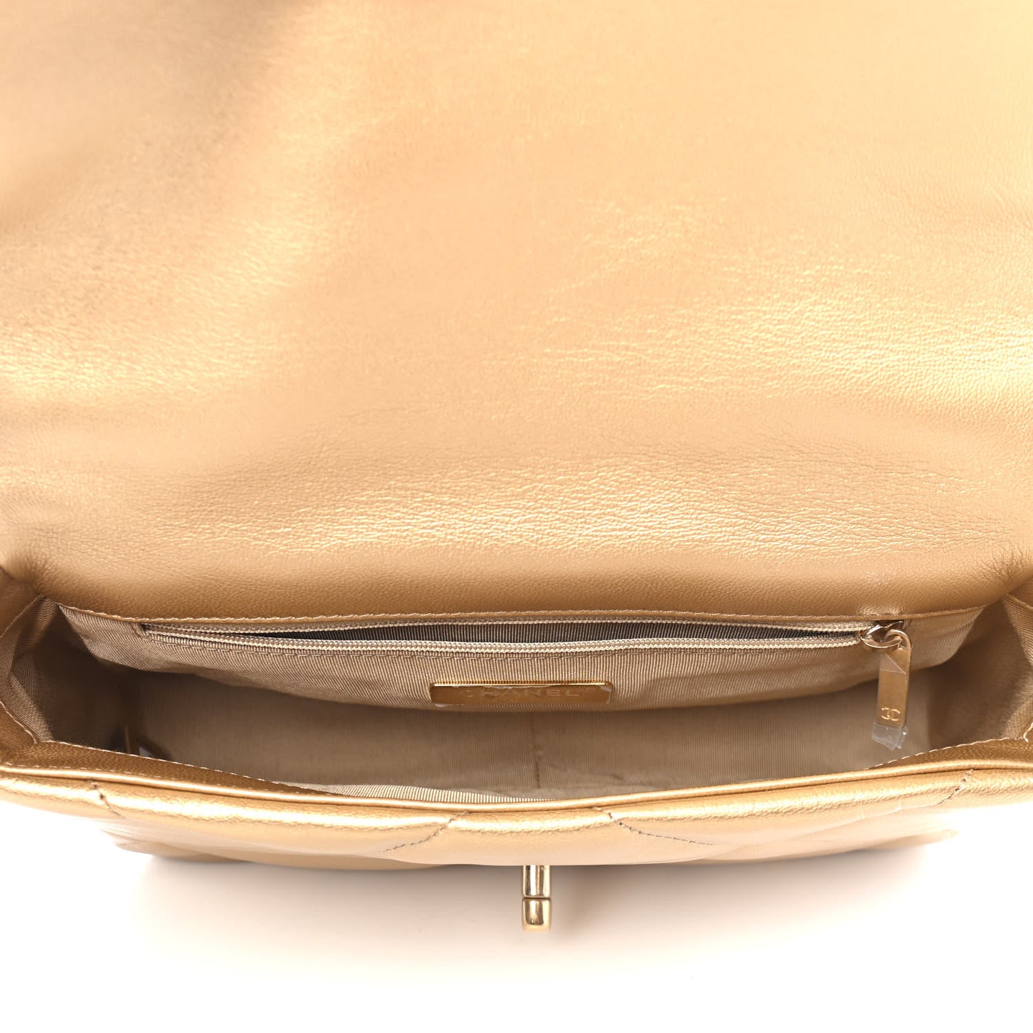 Chanel Metallic Goatskin Quilted Medium Chanel 19 Flap Gold 4 of 4