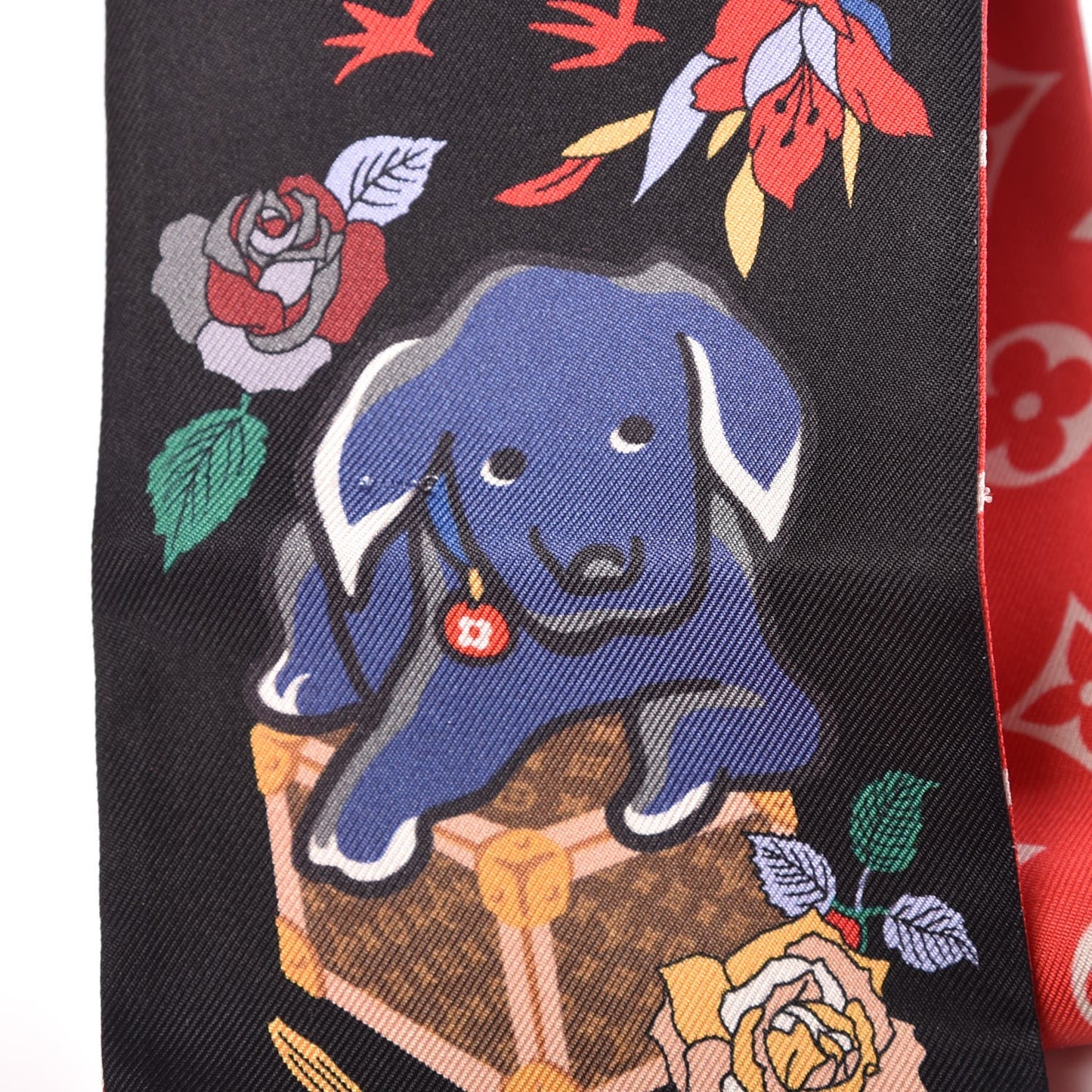 Silk Monogram Superstition Bandeau Black