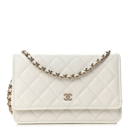 Chanel Caviar Quilted Wallet On Chain WOC White 1 of 4
