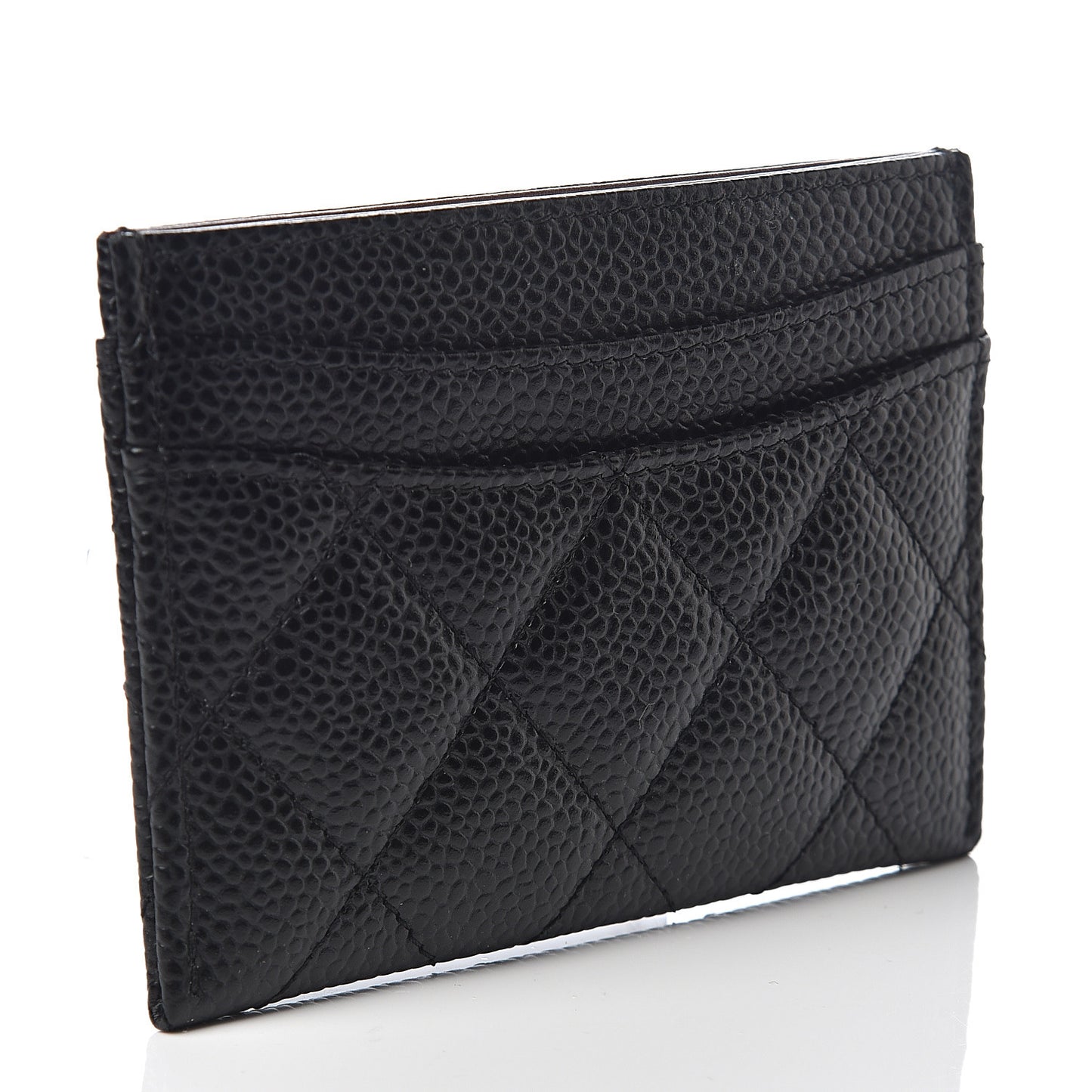 Caviar Quilted Card Holder Black