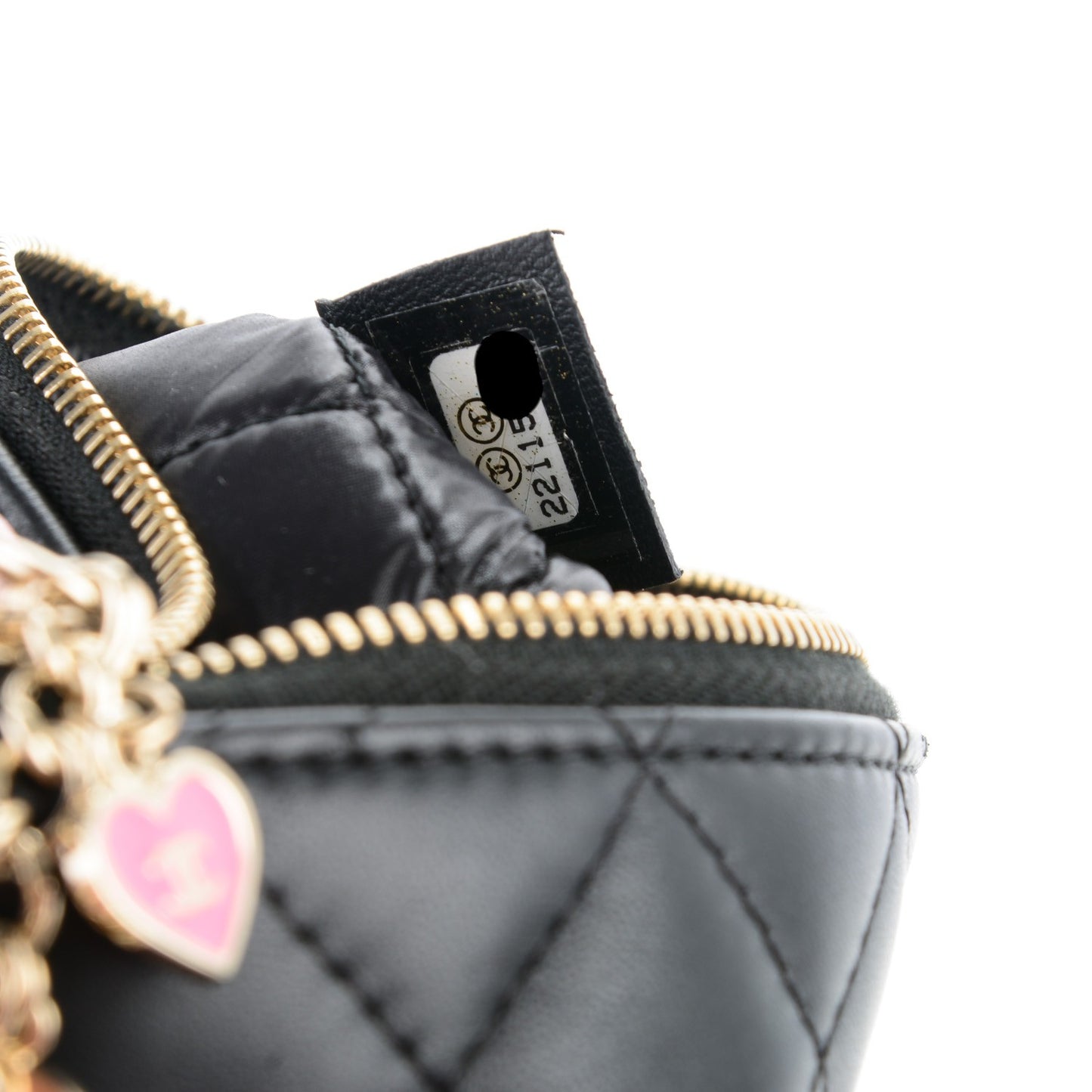 Lambskin Quilted Casino Coin Purse Black