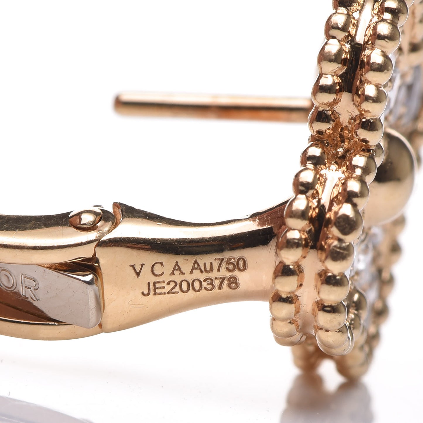 18K Yellow Gold Diamond Vintage Alhambra Earrings