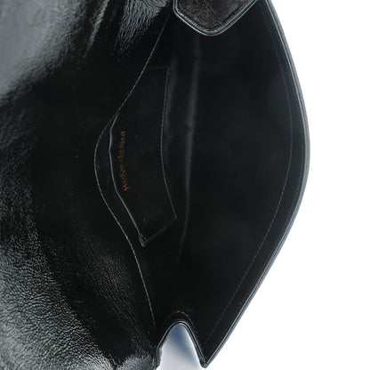 Saint Laurent Textured Patent Monogram Small Belle De Jour Clutch Black 5 of 7