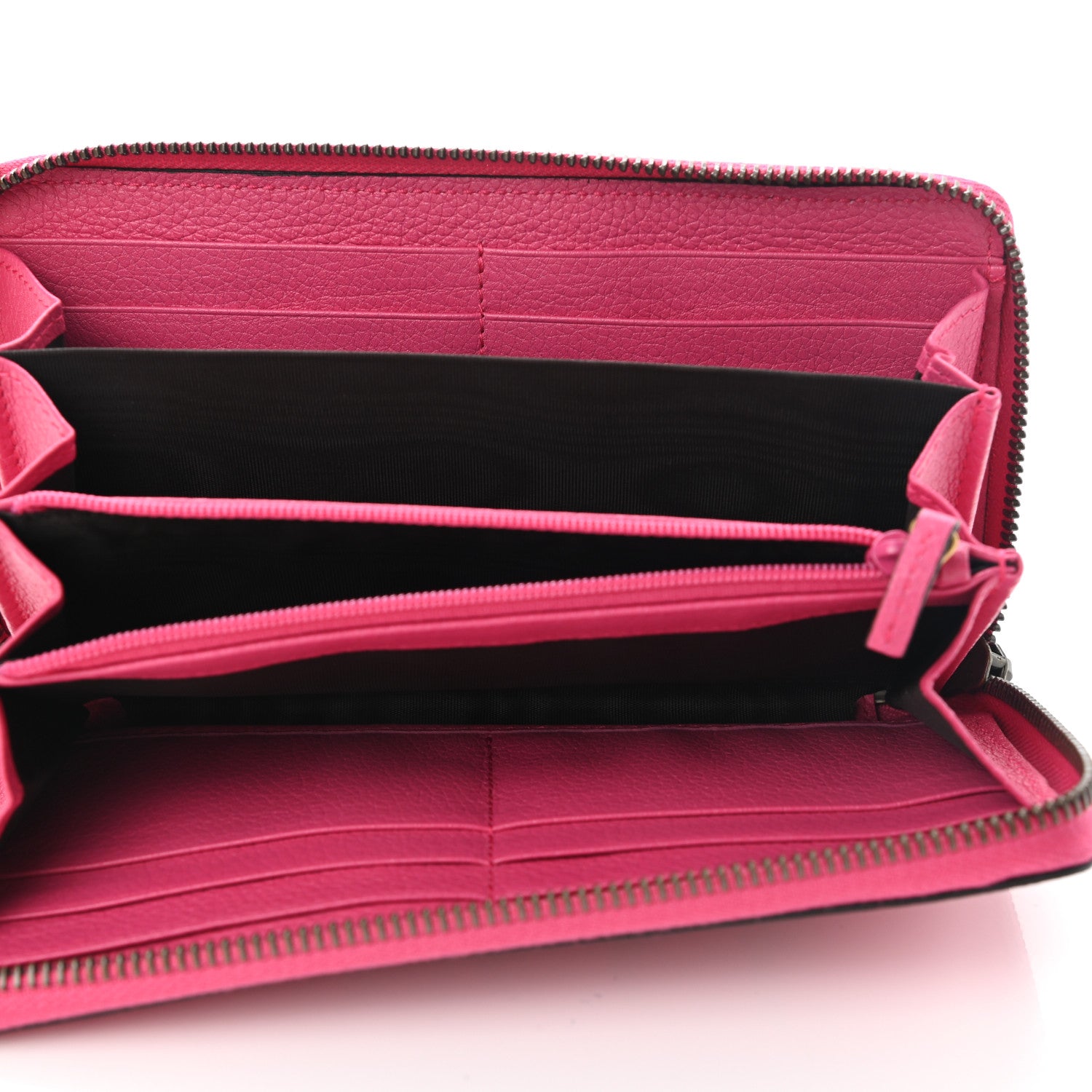 Gucci Grained Calfskin Logo Zip Around Wallet Box Pink Green 5 of 8