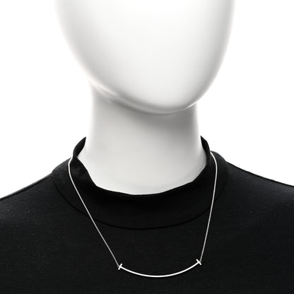 Tiffany Sterling Silver Large T Smile Pendant Necklace 2 of 5